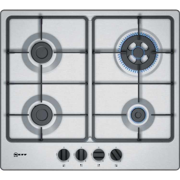 Neff T26BB56N0 60cm Four Burner Gas Hob - Stainless Steel