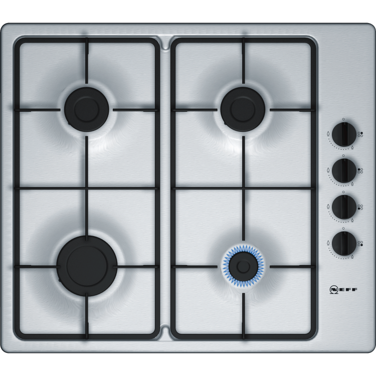 Refurbished Neff N30 T26BR46N0 58cm 4 Burner Gas Hob With Side Controls Stainless Steel