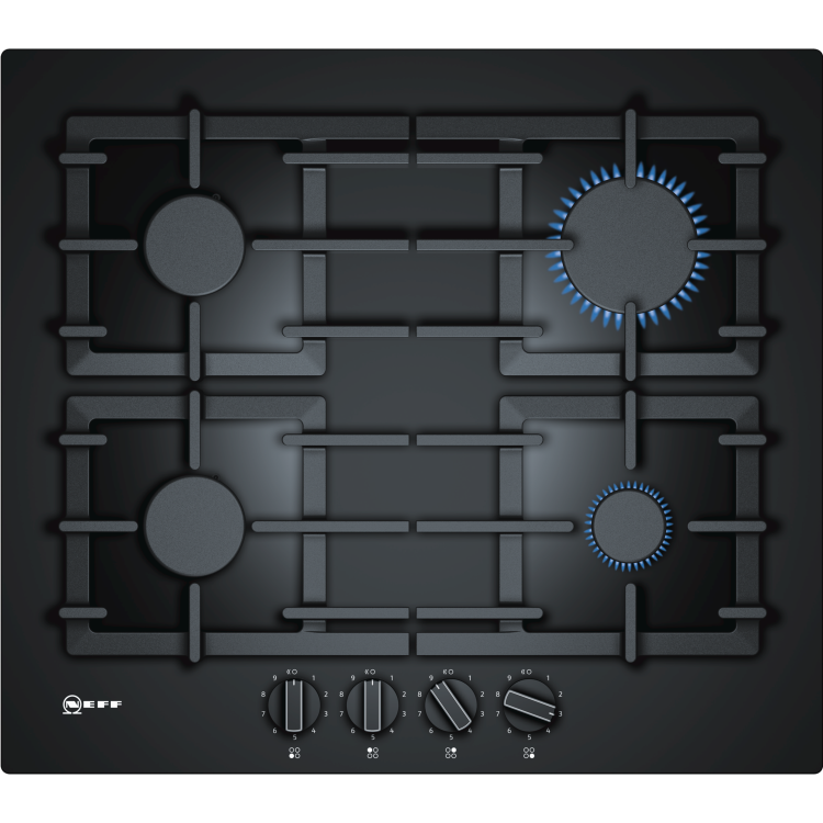 Refurbished Neff N70 T26CS49S0 59cm Gas on Glass 4 Burner Gas Hob Black