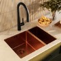 1.5 Bowl Copper Undermount Stainless Steel Kitchen Sink- Enza Tamara