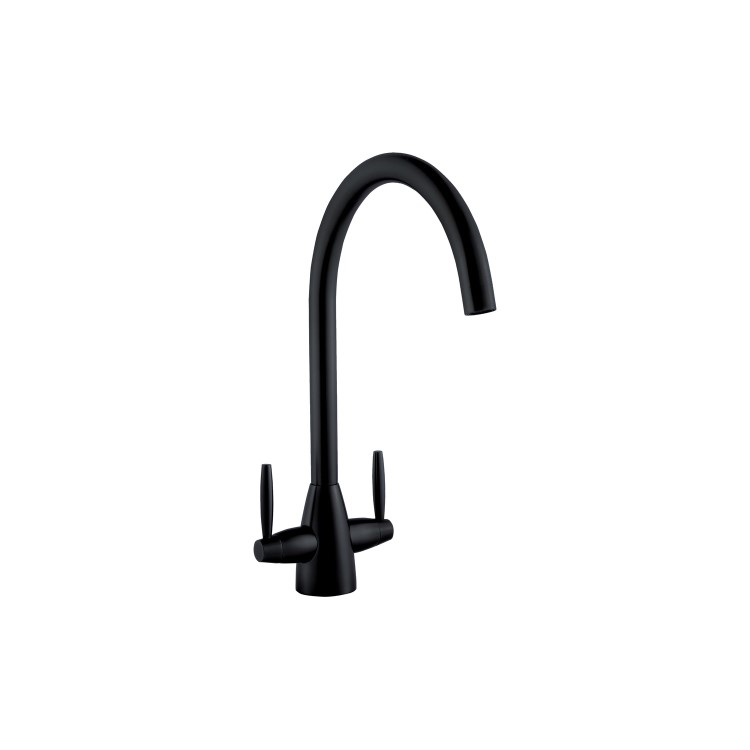 Enza Tamara Dual Lever Monobloc Mixer Kitchen Tap- Black