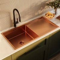 Single Bowl Copper Inset Stainless Steel Kitchen Sink- Enza Tamara