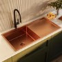 Single Bowl Copper Inset Stainless Steel Kitchen Sink- Enza Tamara