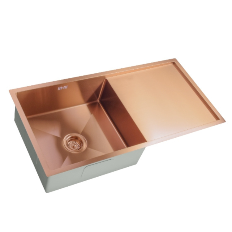 Single Bowl Copper Inset Stainless Steel Kitchen Sink- Enza Tamara