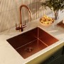 Single Bowl Copper Undermount Stainless Steel Kitchen Sink - Enza Tamara