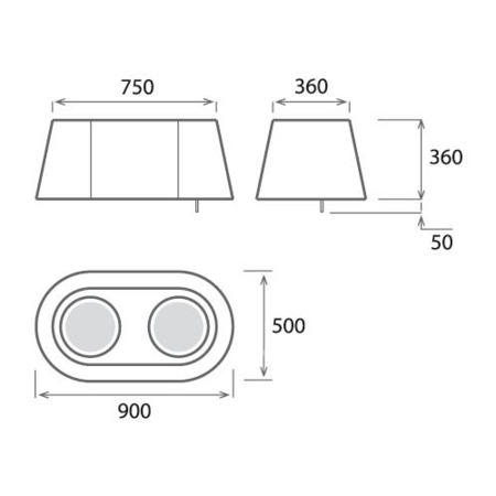 Elica TANDEM Ceiling Mounted 90cm Island Cooker Hood Stainless Steel