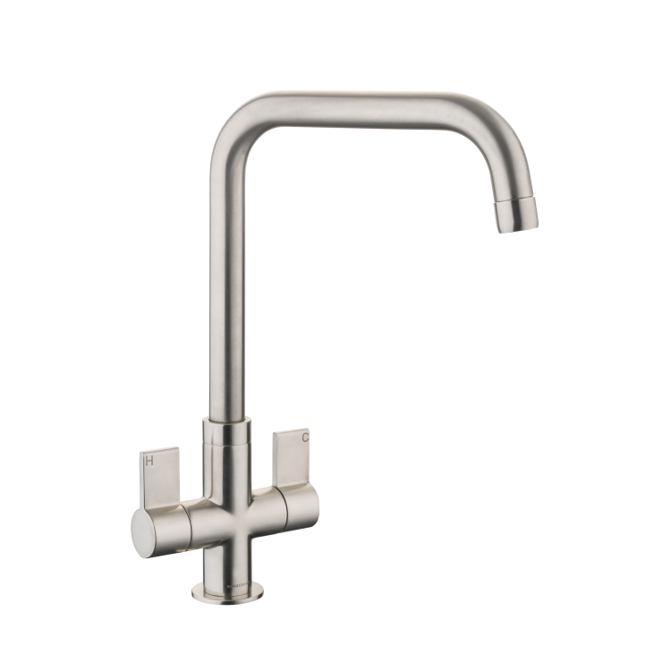 Rangemaster Aquaquad Dual Lever Monobloc Mixer Kitchen Tap- Brushed Chrome