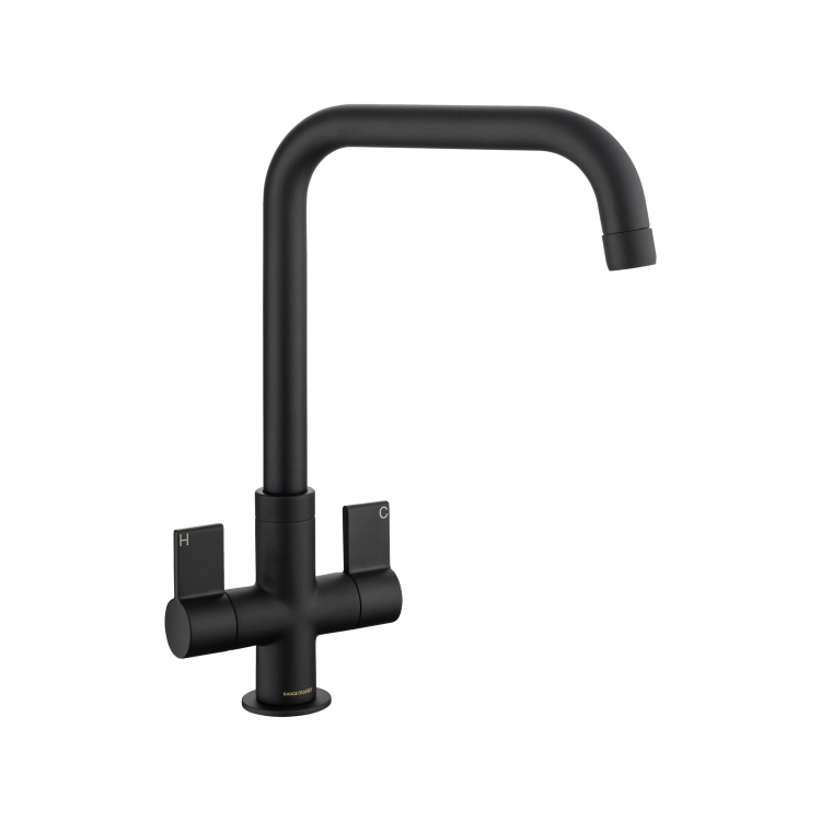 Rangemaster Aquaquad Dual Lever Monobloc Mixer Kitchen Tap- Black