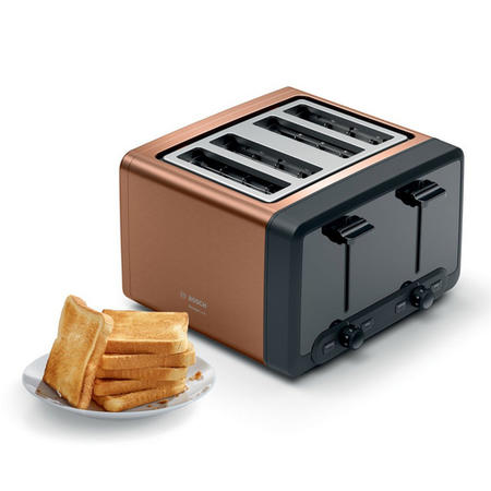 Bosch TAT4P449GB DesignLine 4 Slice Toaster - Copper