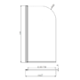 Taurus Hinged 1450mm 6mm Gunemtal Grey Bath Screen-Corvus