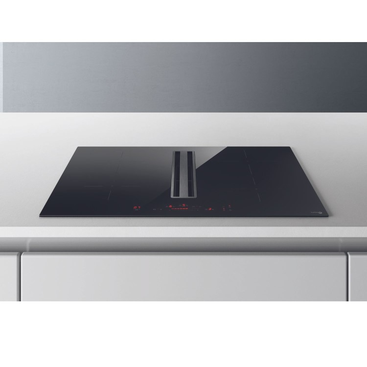 Elica TurboAir 83cm 4 Zone Induction Venting Hob - Black Glass