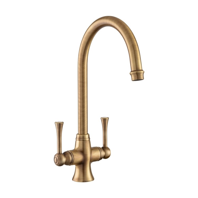 Rangemaster Estuary Dual Lever Monobloc Mixer Kitchen Tap- Brushed Brass