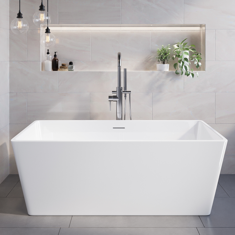 Small Freestanding Double Ended Bath 1300 x 700mm - Tetra