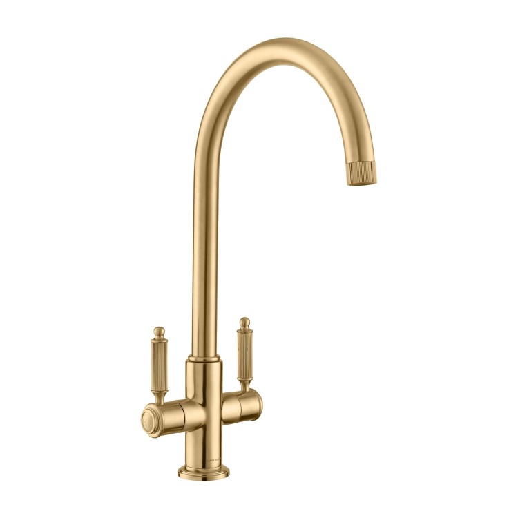 Rangemaster Hemlock Dual Lever Monobloc Mixer Kitchen Tap-Polished Gold