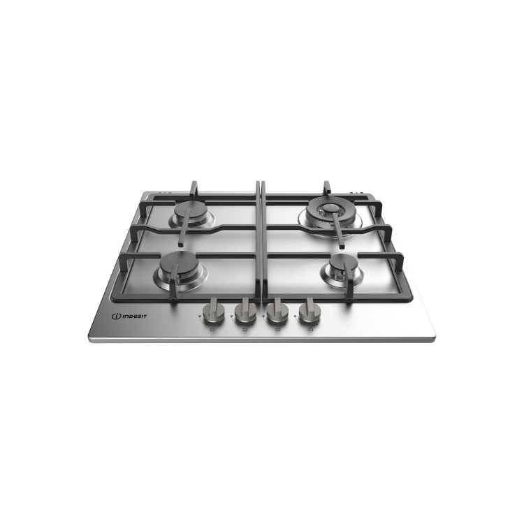 Indesit THP641WIX 59cm Four Burner Gas Hob - Stainless Steel