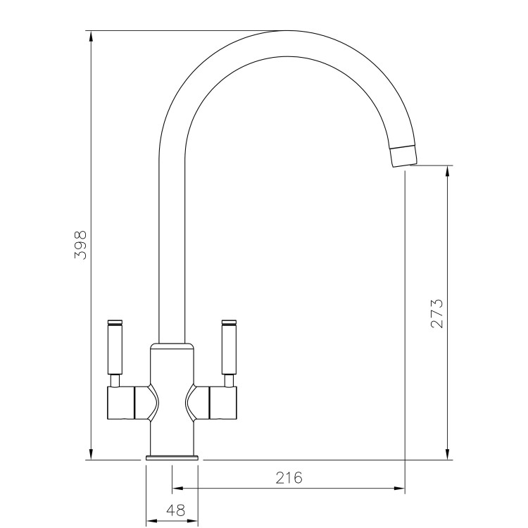 Rangemaster Intense Dual Lever Monbloc Mixer Kitchen Tap- Nickle