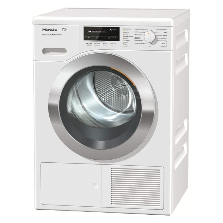 Miele TKG440WP ChromeEdition 8kg Freestanding Condenser Tumble Dryer With Heat Pump & FragranceDos Technology