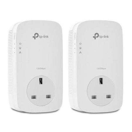 TP-Link AV1200 1.3Gbps Passthrough Powerline Starter Kit - 2 Pack