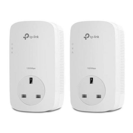 TP-Link AV1200 1.3Gbps Passthrough Powerline Starter Kit - 2 Pack