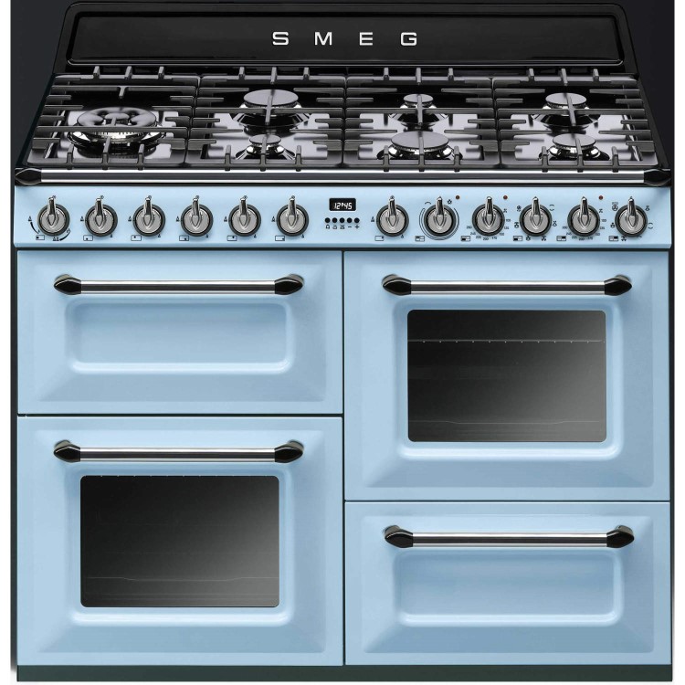 Smeg TR4110AZ Victoria Traditional 110cm Dual Fuel Range Cooker - Pastel Blue