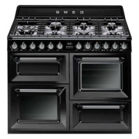 Smeg TR4110BL1 Victoria Traditional 110cm Dual Fuel Range Cooker - Black