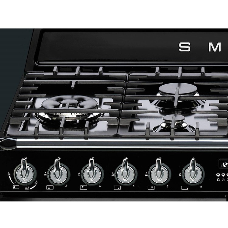 Smeg TR4110BL1 Victoria Traditional 110cm Dual Fuel Range Cooker - Black