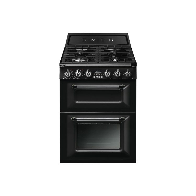 Smeg Victoria 60cm Double Oven Dual Fuel Cooker - Black