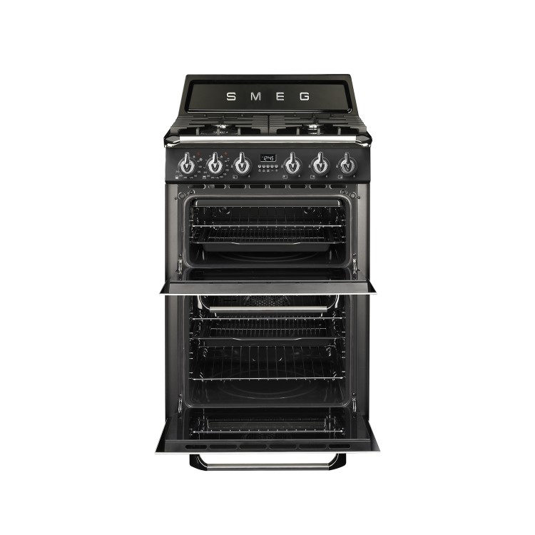 Smeg Victoria 60cm Double Oven Dual Fuel Cooker - Black