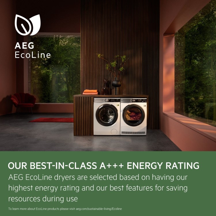 AEG 8000 Series AbsoluteCare&reg; 9kg Heat Pump Tumble Dryer - White