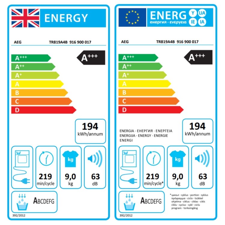 AEG 8000 Series AbsoluteCare&reg; 9kg Heat Pump Tumble Dryer - White