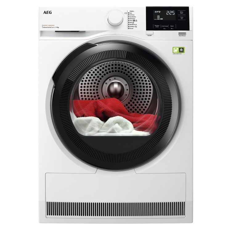 AEG 8000 Series AbsoluteCare&reg; 9kg Heat Pump Tumble Dryer - White