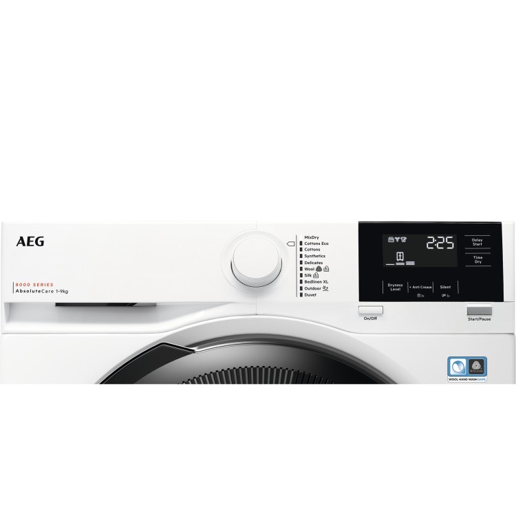 AEG 8000 Series AbsoluteCare&reg; 9kg Heat Pump Tumble Dryer - White