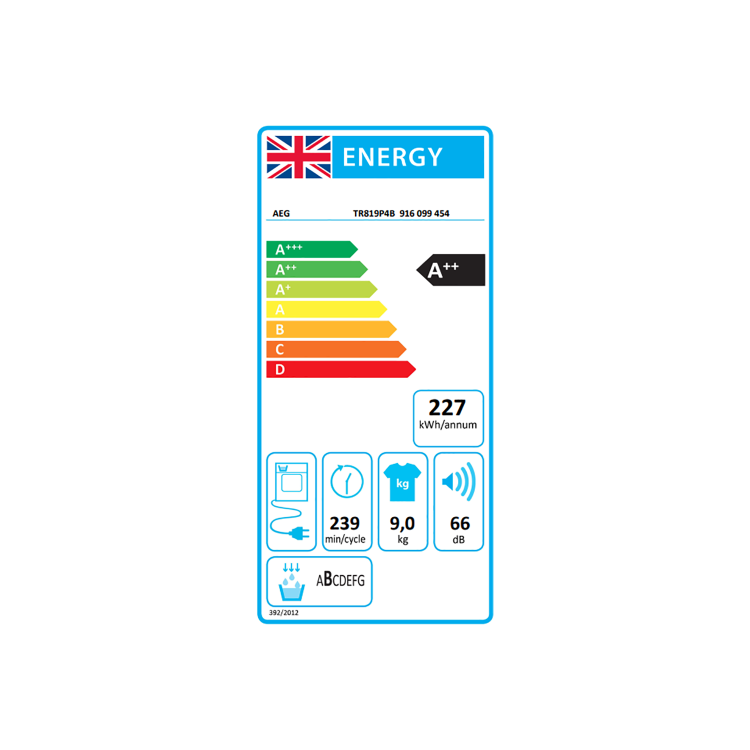 AEG 8000 Series AbsoluteCare&reg; 9kg Heat Pump Tumble Dryer - White