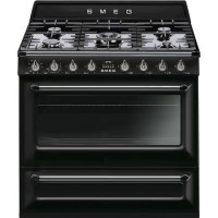 Smeg TR90BL9 Victoria 90cm Single Oven Dual Fuel Range Cooker - Black