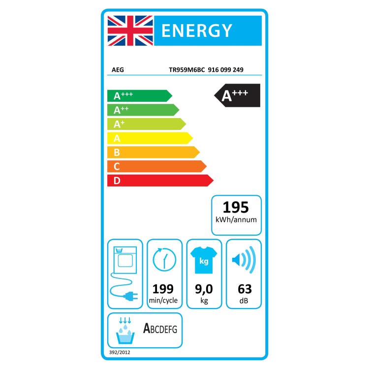 AEG 9000 Series AbsoluteCare Plus&reg; 9kg Heat Pump Tumble Dryer - White