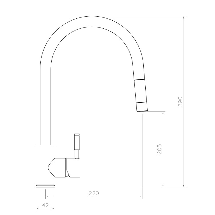 Rangemaster Aquatrend Single Lever Monobloc Pull Out Kitchen Tap- Brushed Chrome