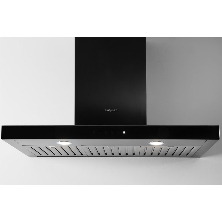 Hotpoint 90cm Slimline Chimney Cooker Hood - Black