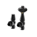 Maesta Black Nickel Traditional TRV Angled Thermostatic Radiator Valves With Lockshield