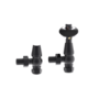 Maesta Black Nickel Traditional TRV Angled Thermostatic Radiator Valves With Lockshield