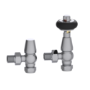 Maesta Chrome Traditional TRV Angled Thermostatic Radiator Valves With Lockshield