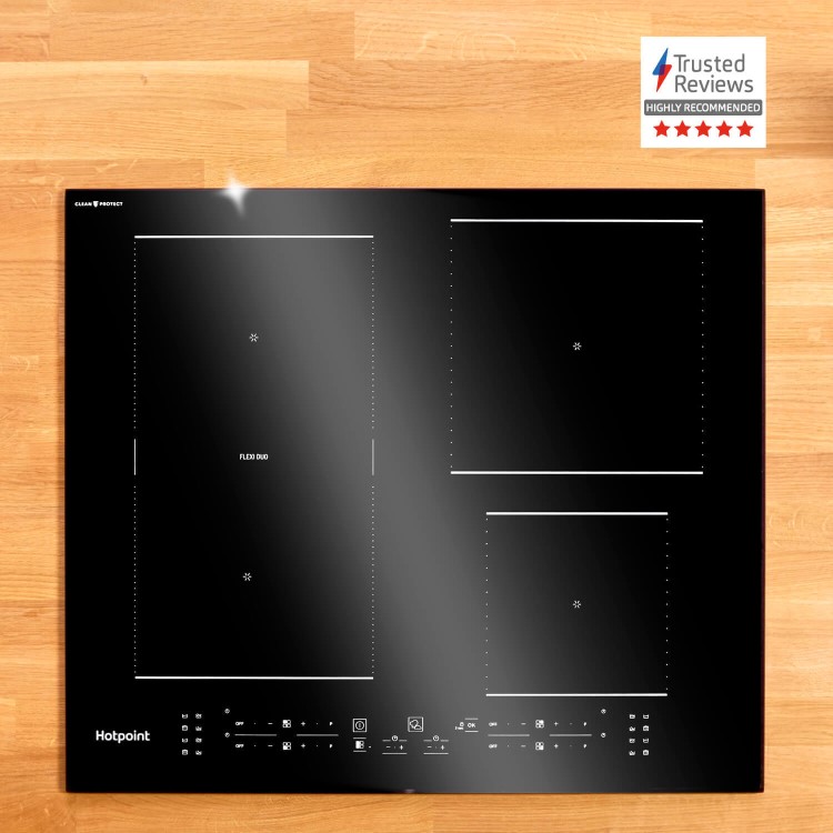 Refurbished Hotpoint CleanProtect TS3560FCPNE 59cm 4 Zone Induction Hob with Flexi Space