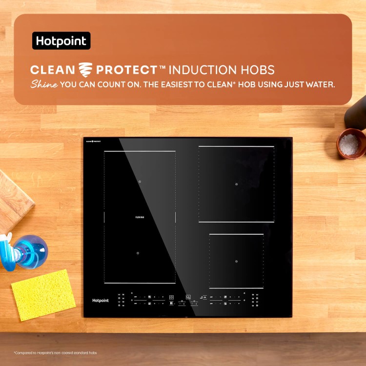 Refurbished Hotpoint CleanProtect TS3560FCPNE 59cm 4 Zone Induction Hob with Flexi Space