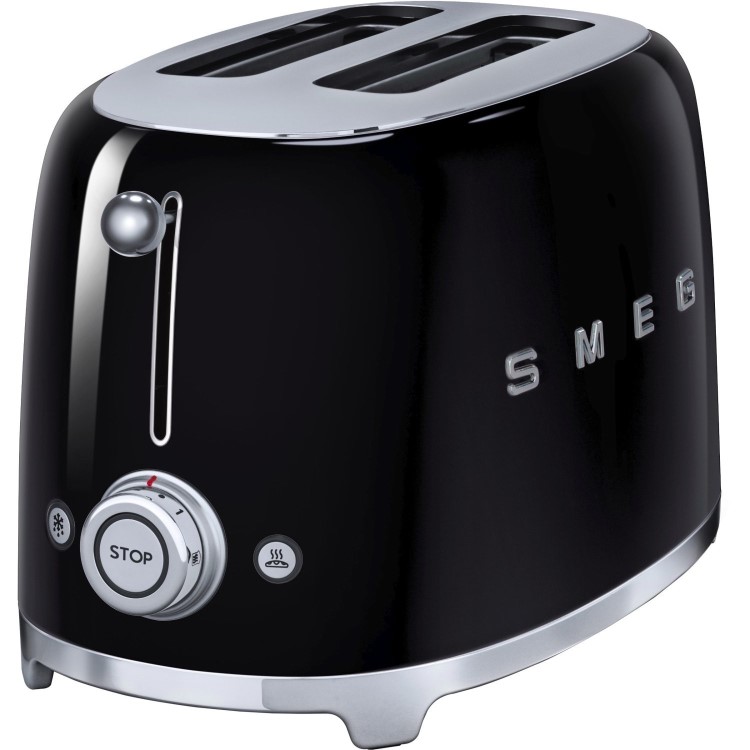 Smeg TSF01BLUK Black Retro 2 Slice Toaster