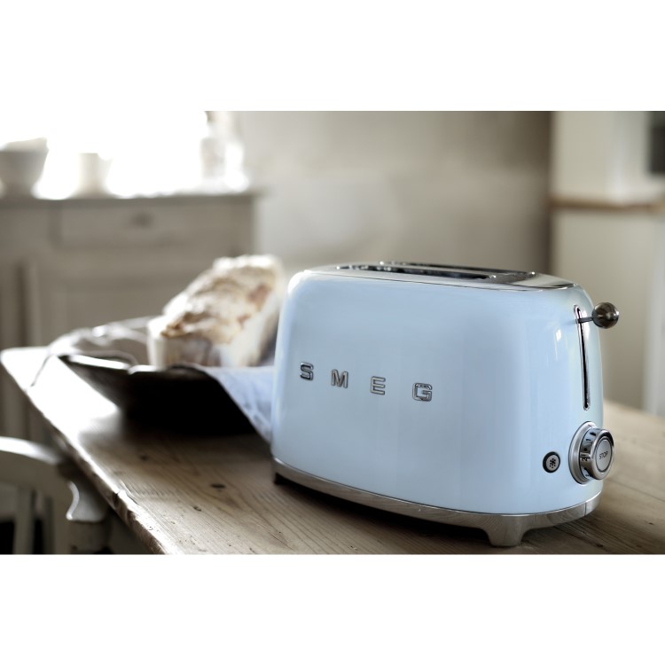 Smeg TSF01PBUK Pastel Blue Retro Style 2 Slice Toaster