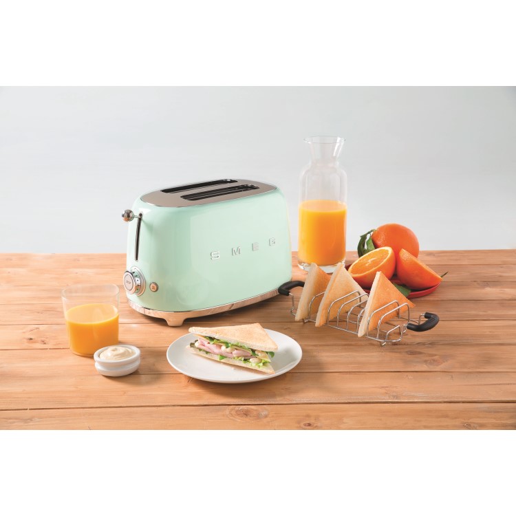 Smeg TSF01PGUK Pastel Green Retro Style 2 Slice Toaster