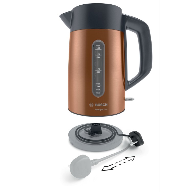 Bosch TWK4P439GB DesignLine 1.7L Jug Kettle - Copper