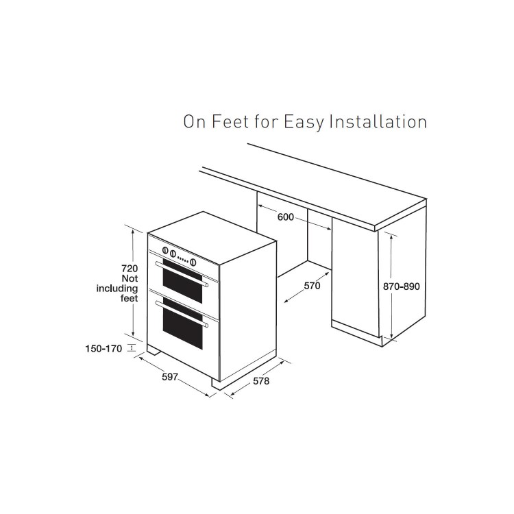 Hotpoint UH53KS Electric Built Under Double Oven Black