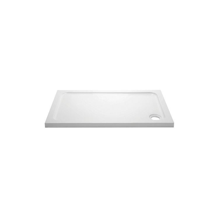 1500x900mm White Acrylic Capped Stone Resin Rectangular Shower Tray - Pearl