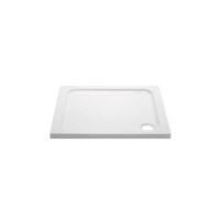 760x760mm White Acrylic Capped Stone Resin Square Shower Tray - Pearl