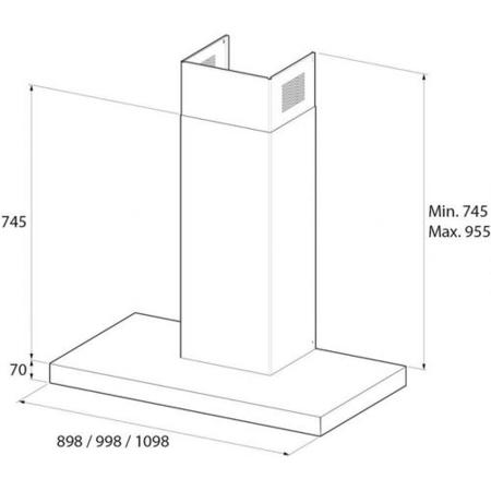 Rangemaster 100cm Slimline Chimney Hood - Stainless Steel